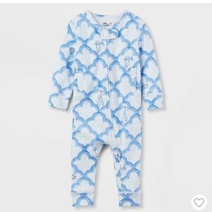 Blue & White Patterned Kids One-Piece